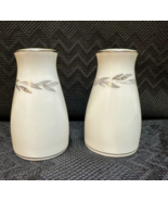 Noritake Salt and Pepper Shaker Silver Leaf Design Made In Japan - $6.79