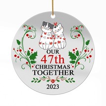 47th Anniversary Christmas 2023 Acrylic Ornament 47 Years Cute Cat Couple Gift - £13.41 GBP