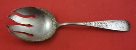 Antique Lily Engraved by Various Sterling Silver Vegetable Serving Fork  9 1/2&quot; - £225.01 GBP