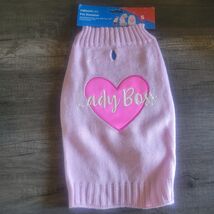 Vibrant Life Lady Boss Pink Heart Dog Winter Sweater Sz S Holiday Valent... - $13.17 CAD
