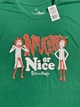 Rick &amp; Morty Naughty or Nice Holiday T-shirt Pickle Adult Swim New w Tags 2XL - £11.39 GBP