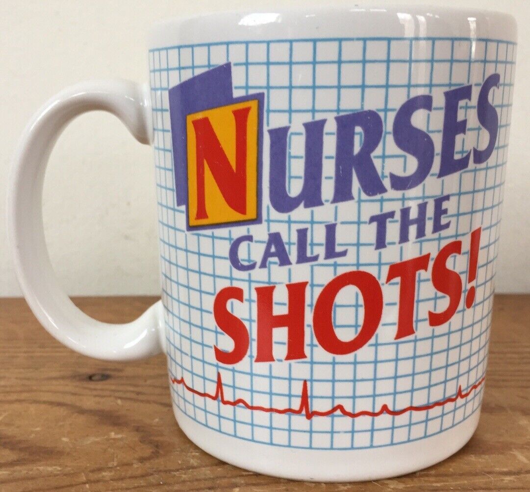 Vintage 80s 90s 1988 Hallmark RN Nurses Call The Shots Vaporware Coffee Mug - $29.99