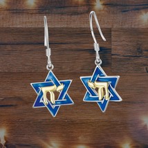 Star of David Earrings For Women Sterling Silver Jewish Earrings - $91.00