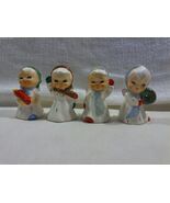 Vintage Japan Ceramic Christmas Angel Girl Salt &amp; Pepper Shakers Set of 4 - $741.53 MXN