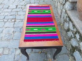 Table runner eye-catching colors, bohemian antique woolen table runner, ... - $30.00