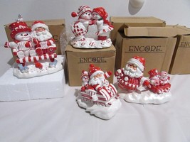Lot of 8 Russ Berrie Boy Girl Snowman Santa Sleighride Snowbuddies Figur... - $220.51 MXN