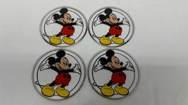 Vintage Disney Mickey Mouse Clear Coasters Set of 4 Round Plastic Acryli... - $236.72 MXN