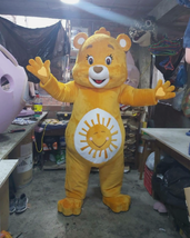 New Rainbow Yellow Care Bear Mascot Costume Character Cosplay Party Birthday Eve - £310.62 GBP