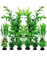 PietyPet Fish Tank Accessories Green Plants, 10pcs Green Fish Tank Decor... - $16.82