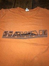 “Hawaii” Vintage Orange Tropical Letter Print Size L T-Shirt (WEARS SMALL) - $18.40