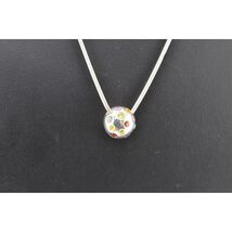SU Thailand Sterling Silver Gemstone Globe Pendant Necklace - $51.23