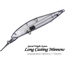 10PCS 11cm/13cm Long Casting Minnow DIY Unpainted Bait Blank Fishing Lure model - £9.94 GBP+