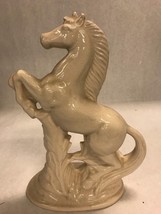 Vintage large Ceramic crackle prancing horse Stallion figurine equestrian - £31.64 GBP