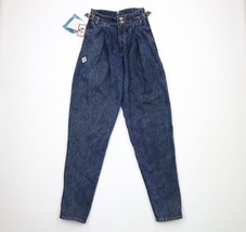 NOS Vintage 90s Streetwear Womens 27 Acid Wash Pleated Side Buckle Denim Jeans - £70.02 GBP