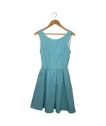 Lauren James Dress Womens Medium Blue Seersucker Fit Flare USA Open Back... - $595.74 MXN
