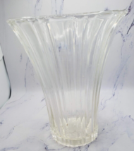 Anchor Hocking Crystal Clear Glass Old Cafe Style 7" Tall Flare Top Vase - $9.89