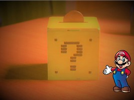 Nintendo Question Mark Block Super Mario Coin Box Piggy Bank Currency Mo... - £9.59 GBP