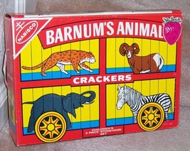 Nabisco Barnum&#39;s Animal Crackers 3-pc Stoneware Dish Set &#39;70&#39;s Vtg New Rare - £53.96 GBP
