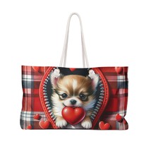  Weekender Bag, Cute Dog, Pomchi, Valentines Day, Large Weekender Bag, Beach Bag - £39.03 GBP