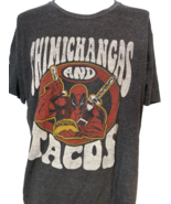 Vintage Marvel Deadpool Chimichangas &amp; Tacos Men&#39;s T-Shirt Black XL - $15.62 CAD