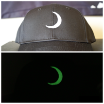 Crescent Moon Glow In The Dark, Lunar, Astronomy, Astrology Embroidered Hat - £27.09 GBP