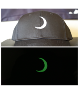 Crescent Moon Glow In The Dark, Lunar, Astronomy, Astrology Embroidered Hat - £26.74 GBP