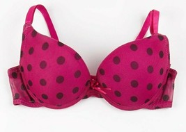 Hers By Herman Bra Pink With Black Polka Dots Size 34B Push Up Bra New - £10.49 GBP