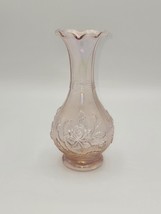 Imperial Art Glass Pink Carnival Flower Vase 6.5&quot; - $57.87 CAD