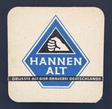 HANNEN ALT German Beer Coaster Blue &amp; Black Square - £7.72 GBP