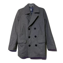 AE American Eagle Womens Gray Wool Blend Anchor Buttons Pea Coat Size XS - £16.65 GBP