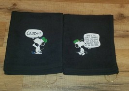 Snoopy Masters Caddy Golf Sport Towel Set 16x18 Black - £21.95 GBP