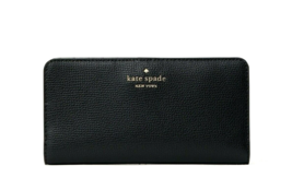New Kate Spade Darcy Large Slim Bifold Wallet Grain Leather Black Multi - £53.08 GBP