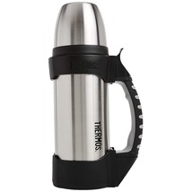 Thermos The Rock Vacuum Insulated 1 Liter Beverage Bottle, stainless steel/black - £44.16 GBP