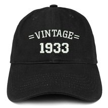 Trendy Apparel Shop Vintage 1933 90th Birthday Baseball Cap - Black - £15.97 GBP