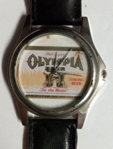 Olympia Brewing Co Beer Wrist Watch w/ Leather Band Vintage c1970s *Untested* - £62.68 GBP
