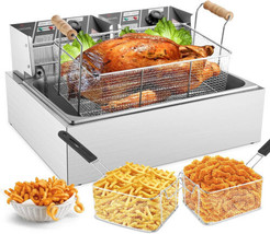 Deep Fryer, 3400w Electric Turkey Fryer with 3 Baskets - $575.96