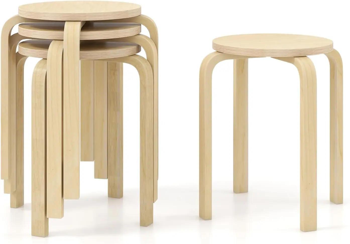 Stackable Stools Set of 4, Round Stacking Backless Nesting Stools, Schoo... - $110.00