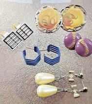 Lot of Vintage Earrings Used Different Shapes and Colors - £1.57 GBP