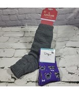 Juncture Gray Leg Warmers Divvy Up Socks with Bulldog Lot Womens  - $11.88