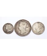 1899 5C, 1888 10C, 1874 25C Plateado Canadá Lote De 3 Monedas ( Vg-Vf Es... - $96.98