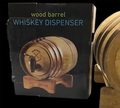 Wood Barrel Whiskey Dispenser Holds 27 Fluid oz with Spicket Sharper Image - £45.05 GBP