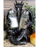 Blackened Spice Medieval Gothic Dragon Salt And Pepper Shakers Set Holde... - £21.19 GBP