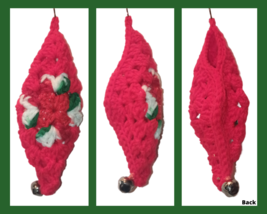 Teardrop Bell Ornament Cover Crochet Hand Made Tree Hanging Decorative Accessory - £4.74 GBP