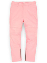 Urban Men&#39;s Pink Lambskin Real Leather Pant Stylish Slim Black Plain Trousers - £96.47 GBP+