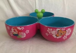 Disney Store Characters 3-Bowl Condiment Dish Nemo Tink Lilo Minnie Arie... - $21.99