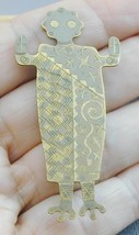 Modernist Artisan J McDermott Heavily Engraved Tribal Figural Person Pin - €26,24 EUR