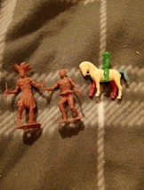 Lot Of 3 Vintage Plastic Horses and Indians, Cowboy - £5.39 GBP