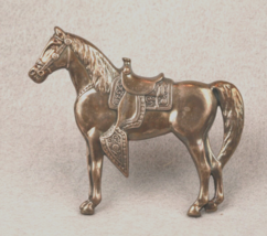 Sterling Silver Horse Pin Brooch Western Saddle Americana Horse Vintage Retro - £33.33 GBP