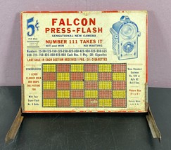 Camera Falcon Press Flash Punch Board 5 Cent Cigarettes Gambling Game Vi... - £77.84 GBP