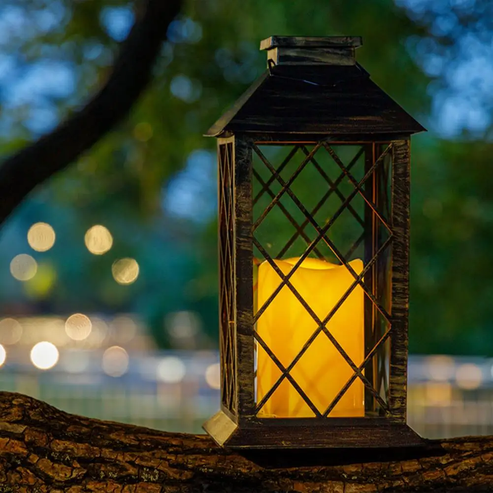 Garden Lamp Eye-catching Metal Hanging Lantern Flame LED Light Prop Patio - £17.76 GBP+